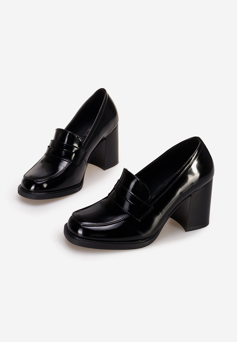 Čierne mokasíny na opätku Odesia V4