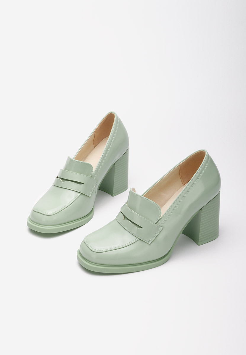 Zelené mokasíny na opätku Odesia V4