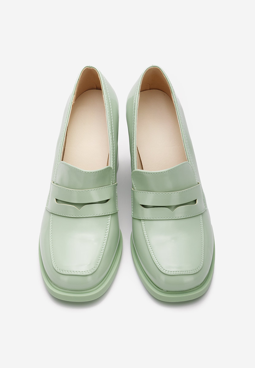 Zelené mokasíny na opätku Odesia V4