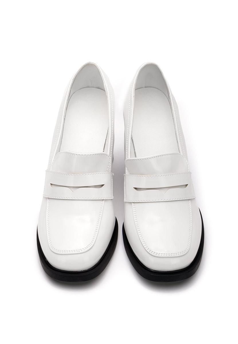 Biele mokasíny na opätku Odesia V4
