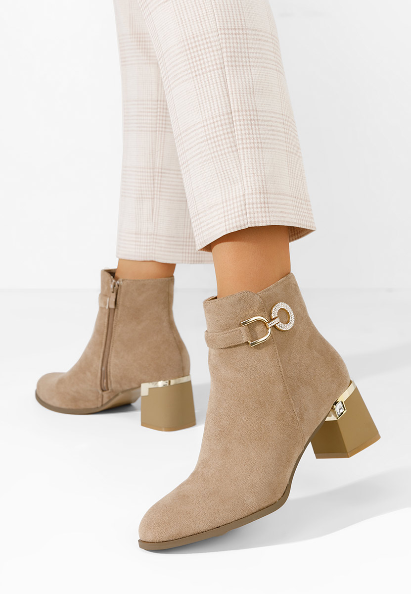 Khaki elegantné kotničky Margie V2
