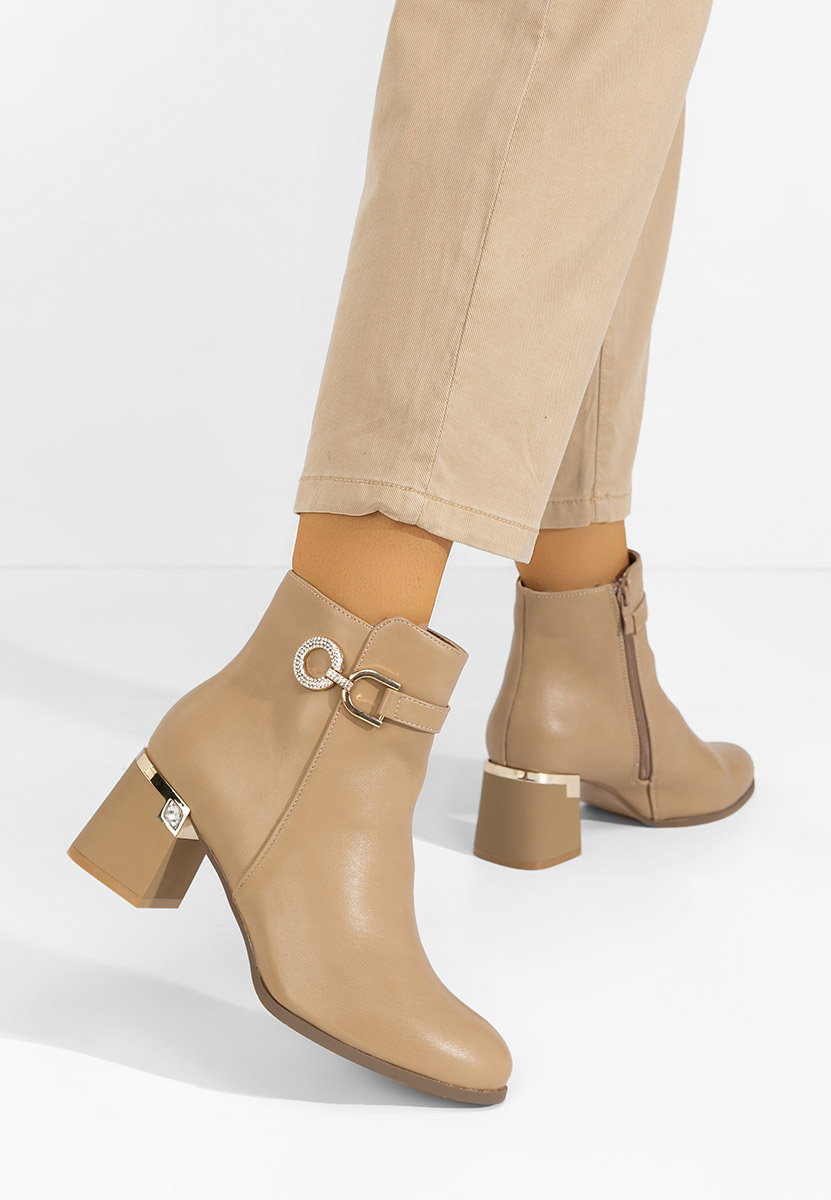 Khaki elegantné kotničky Margie