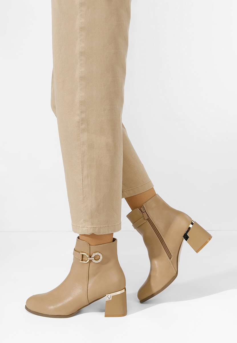 Khaki elegantné kotničky Margie
