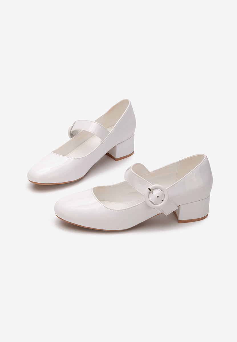 Biele lodičky na nízkom opätku Adevana