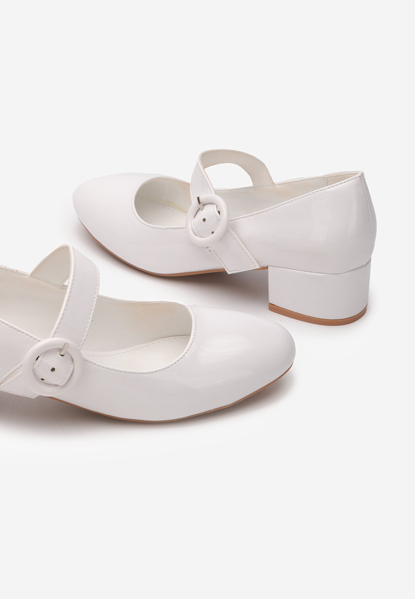 Biele lodičky na nízkom opätku Adevana