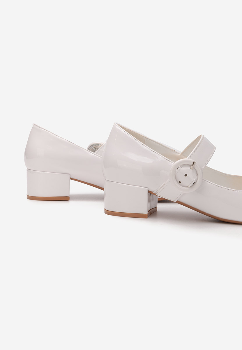 Biele lodičky na nízkom opätku Adevana