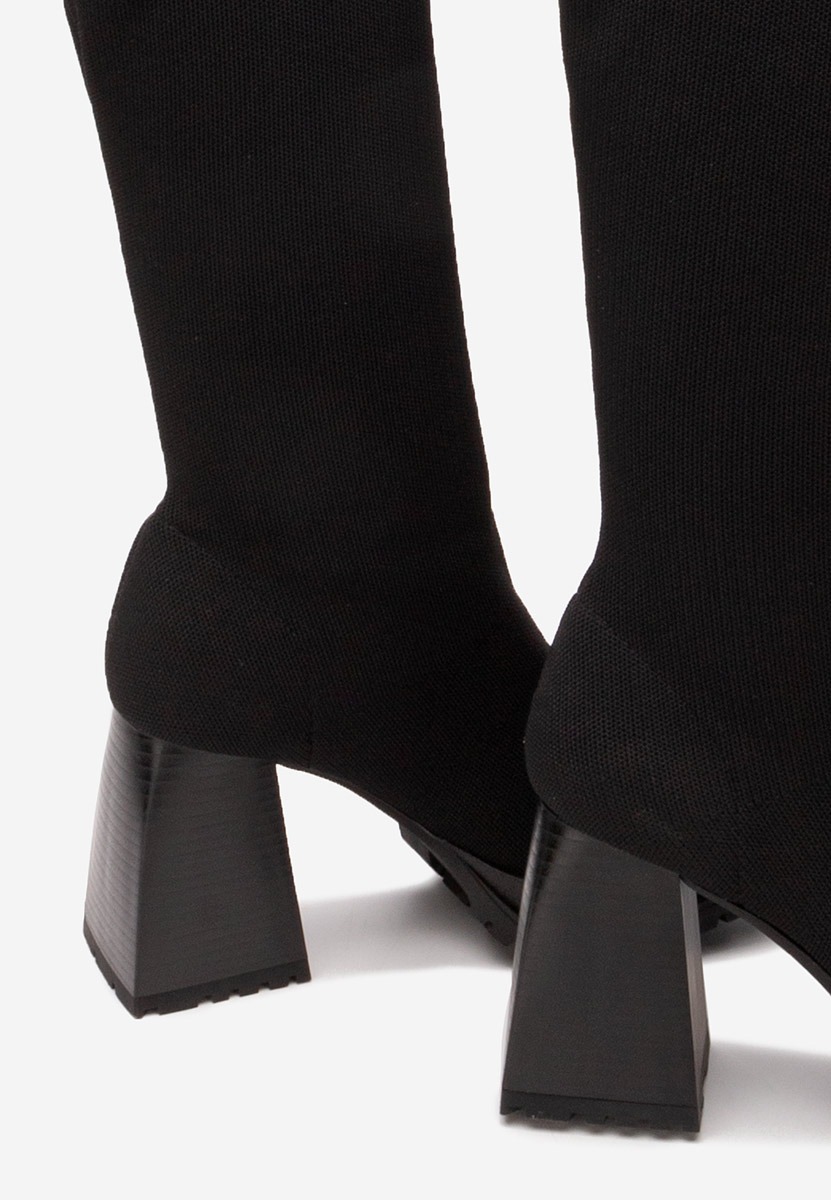 Čierne vysoké čižmy Zalea