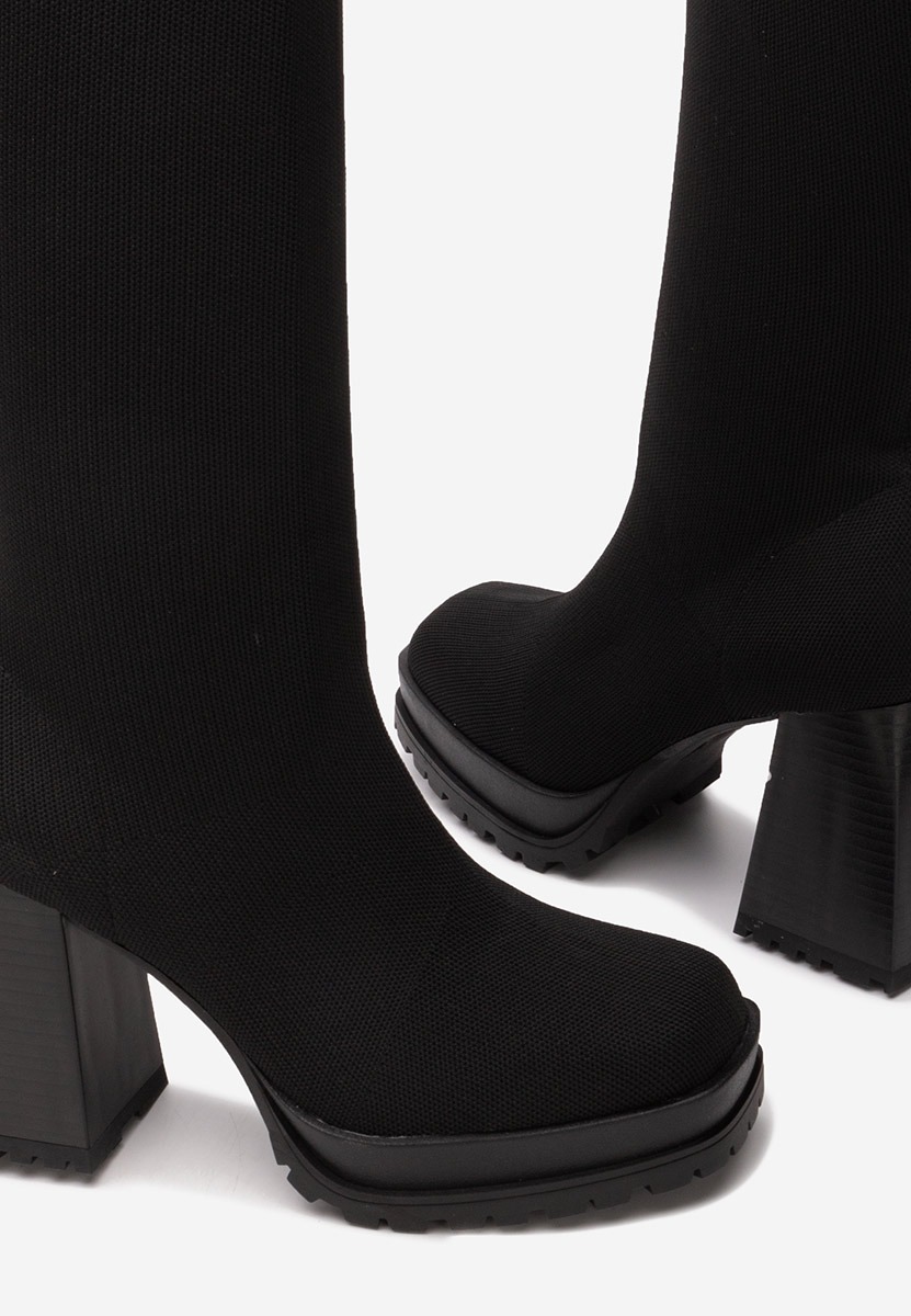 Čierne vysoké čižmy Zalea