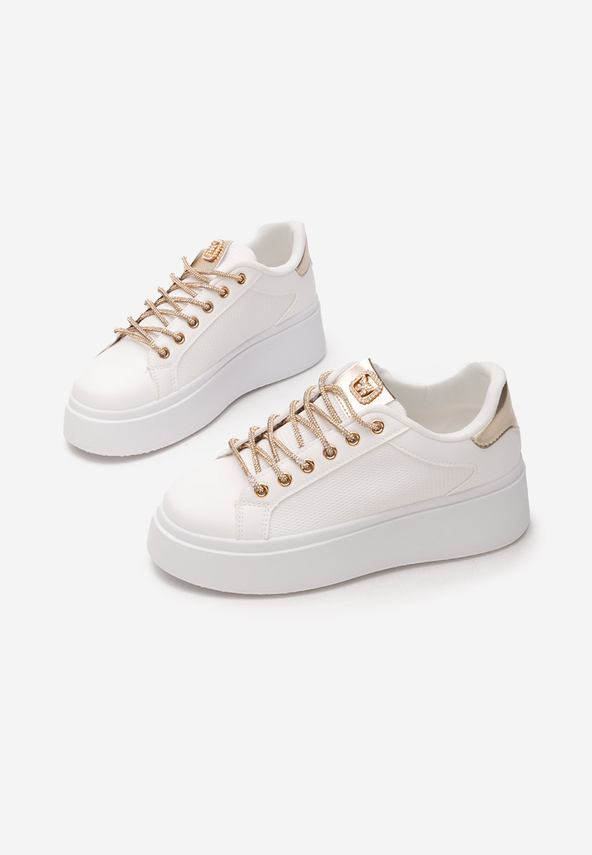 Biele dámske tenisky na platforme Shauna