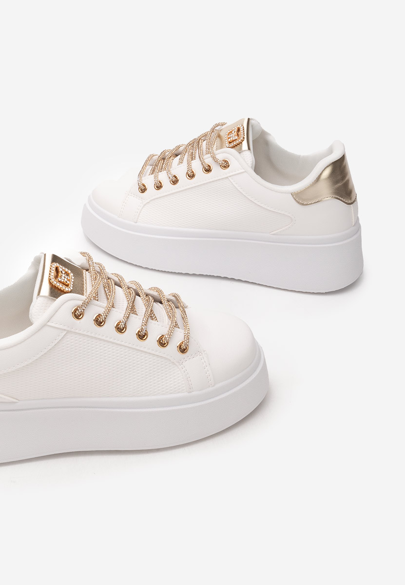 Biele dámske tenisky na platforme Shauna