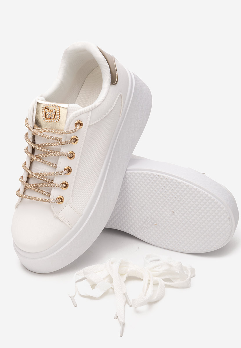 Biele dámske tenisky na platforme Shauna