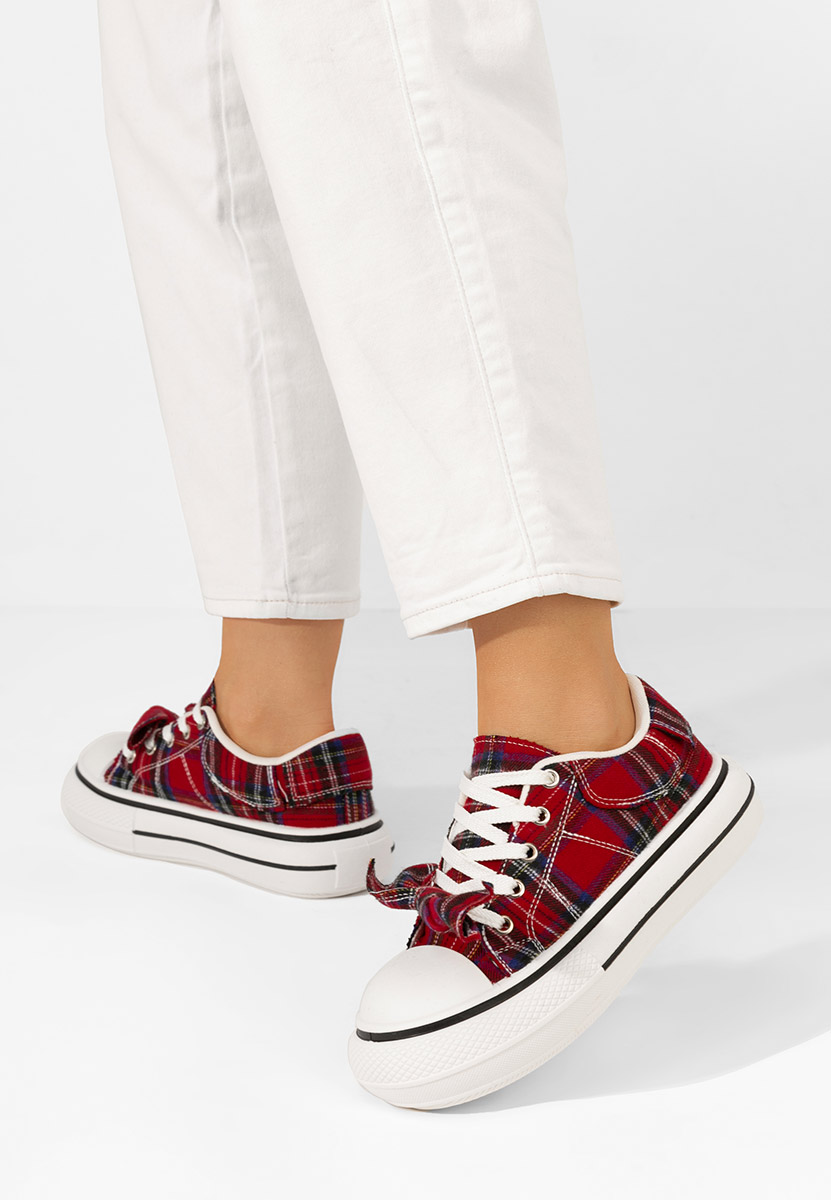 Červené dámske nízké tenisky Coralee