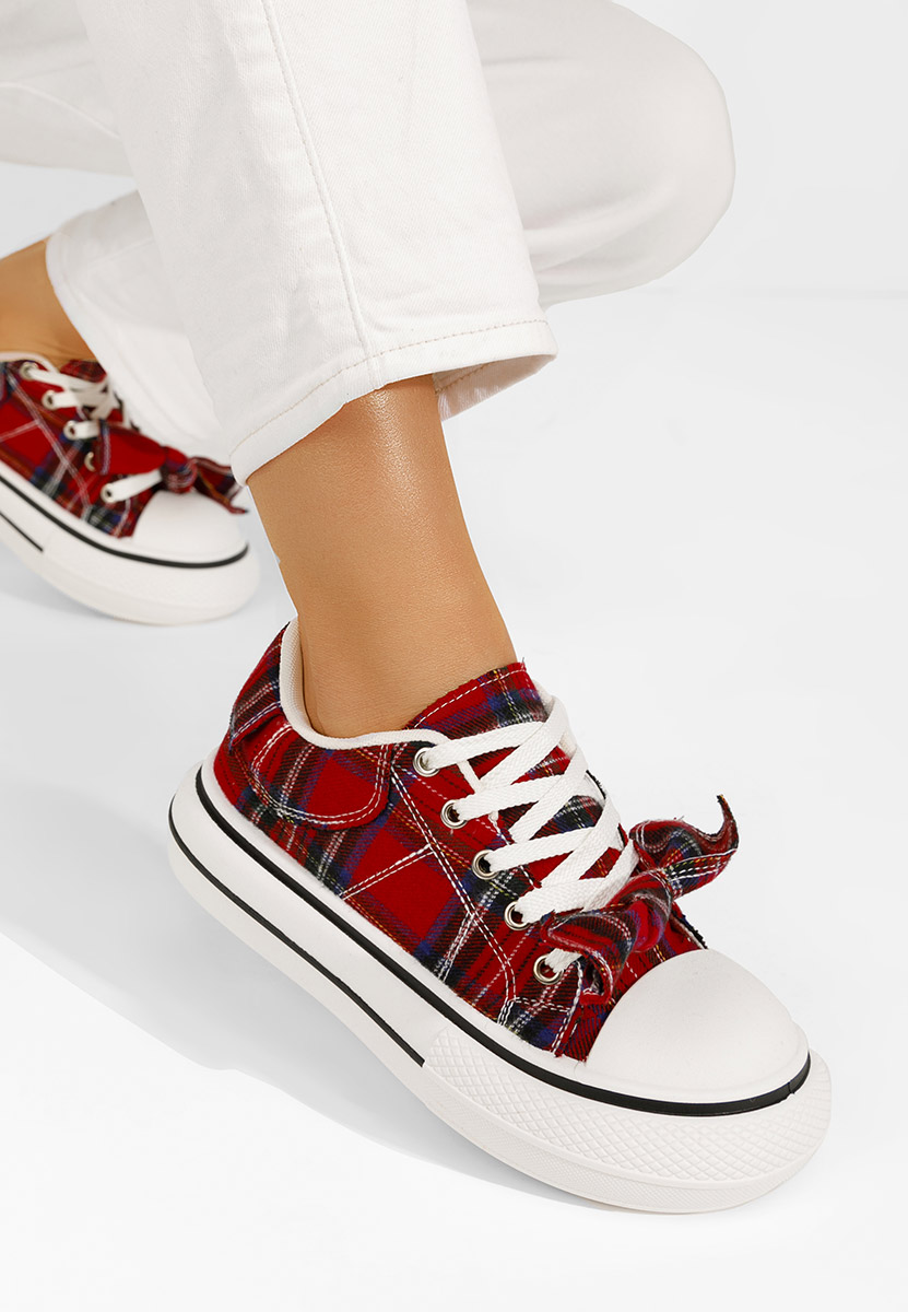 Červené dámske nízké tenisky Coralee