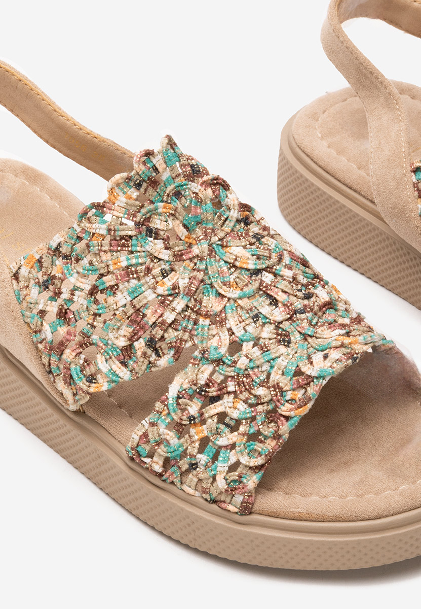 Khaki dámske nízke sandále Nichelle