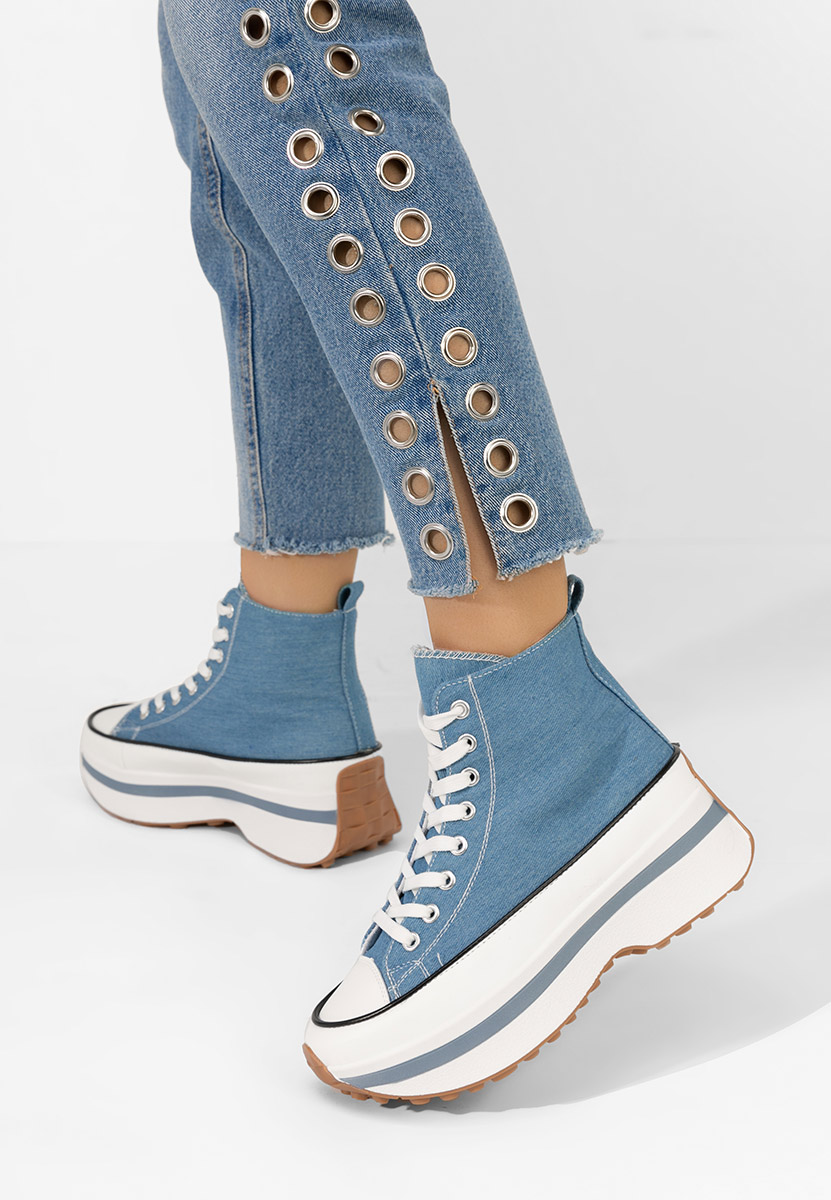 Denim tenisky na platforme Francene