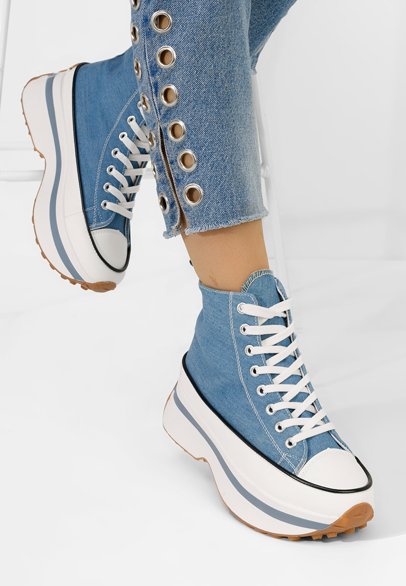 Denim tenisky na platforme Francene