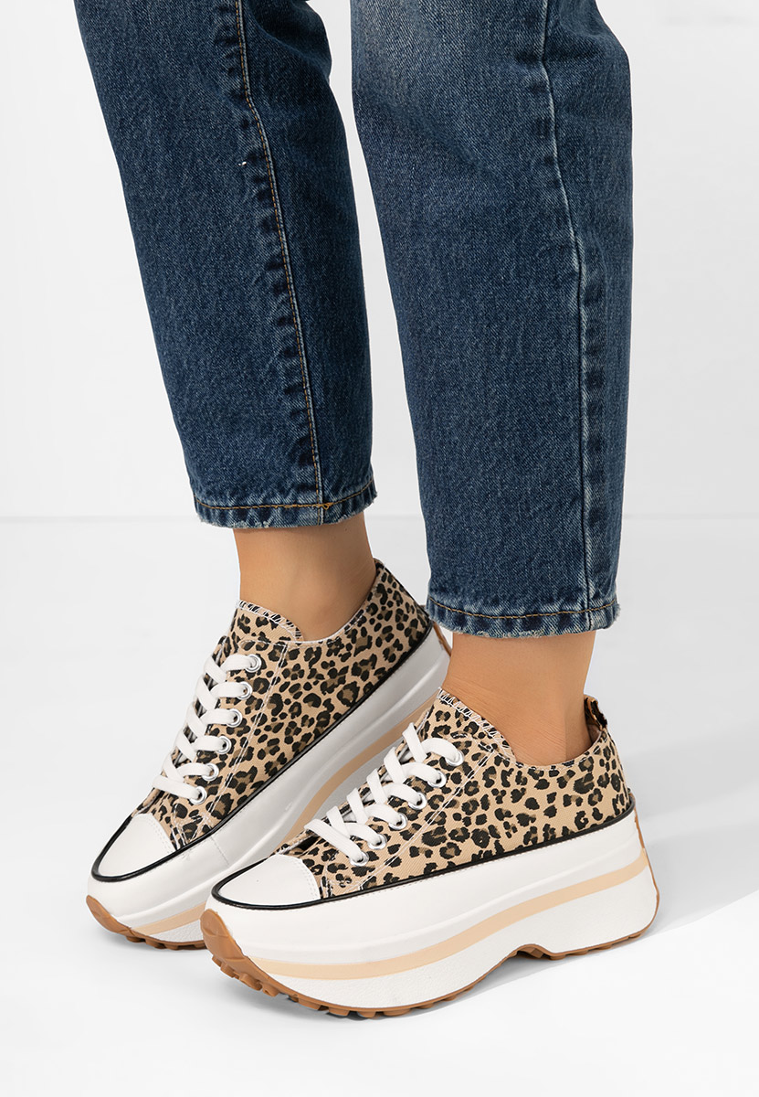 Leopardie tenisky na platforme Cathleen