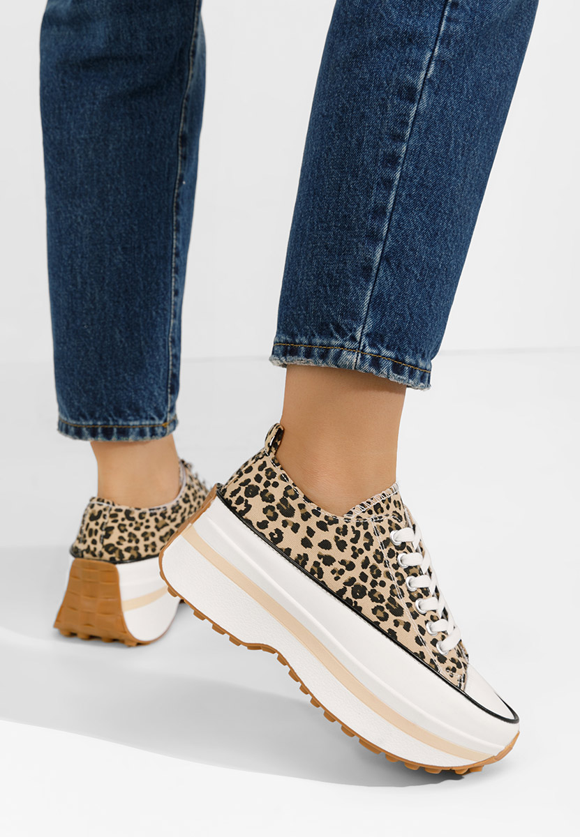 Leopardie tenisky na platforme Cathleen
