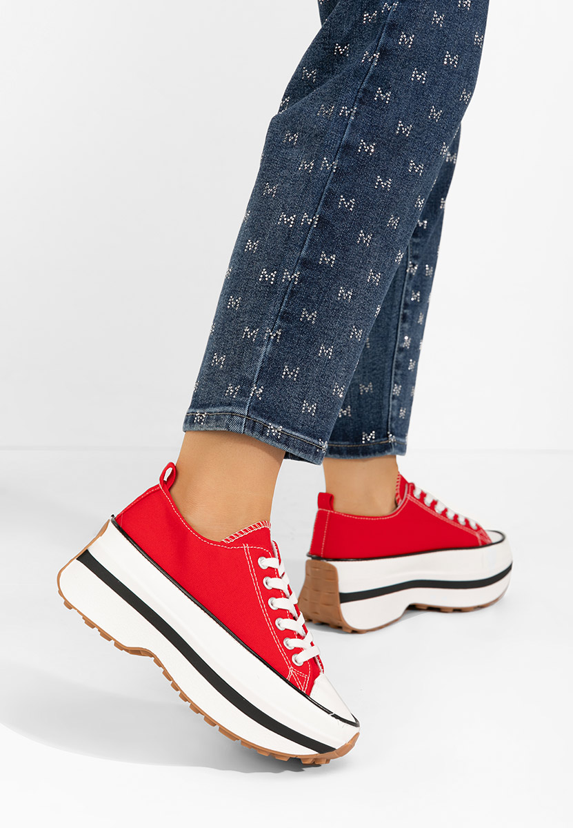 Červené tenisky na platforme Cathleen