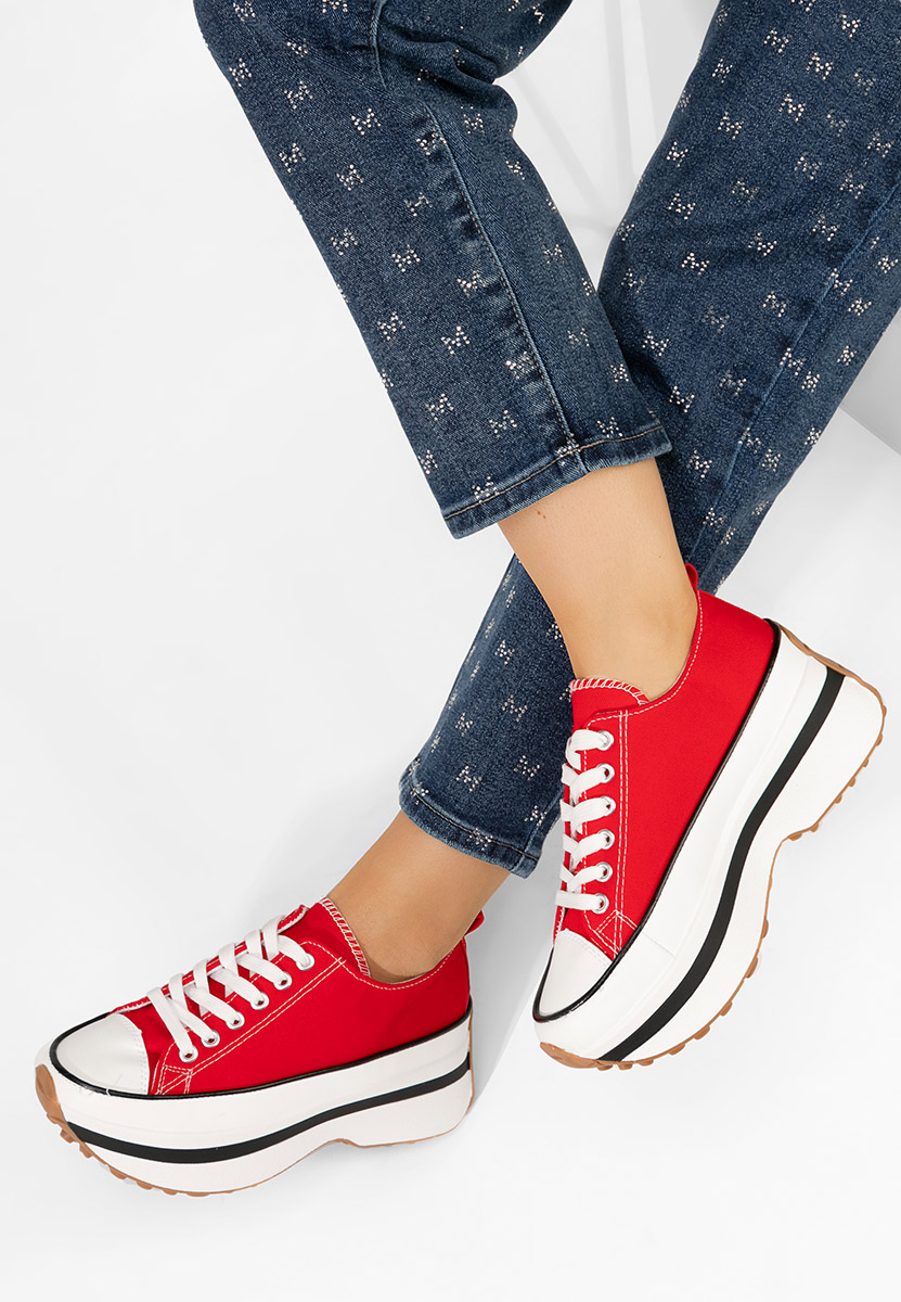 Červené tenisky na platforme Cathleen