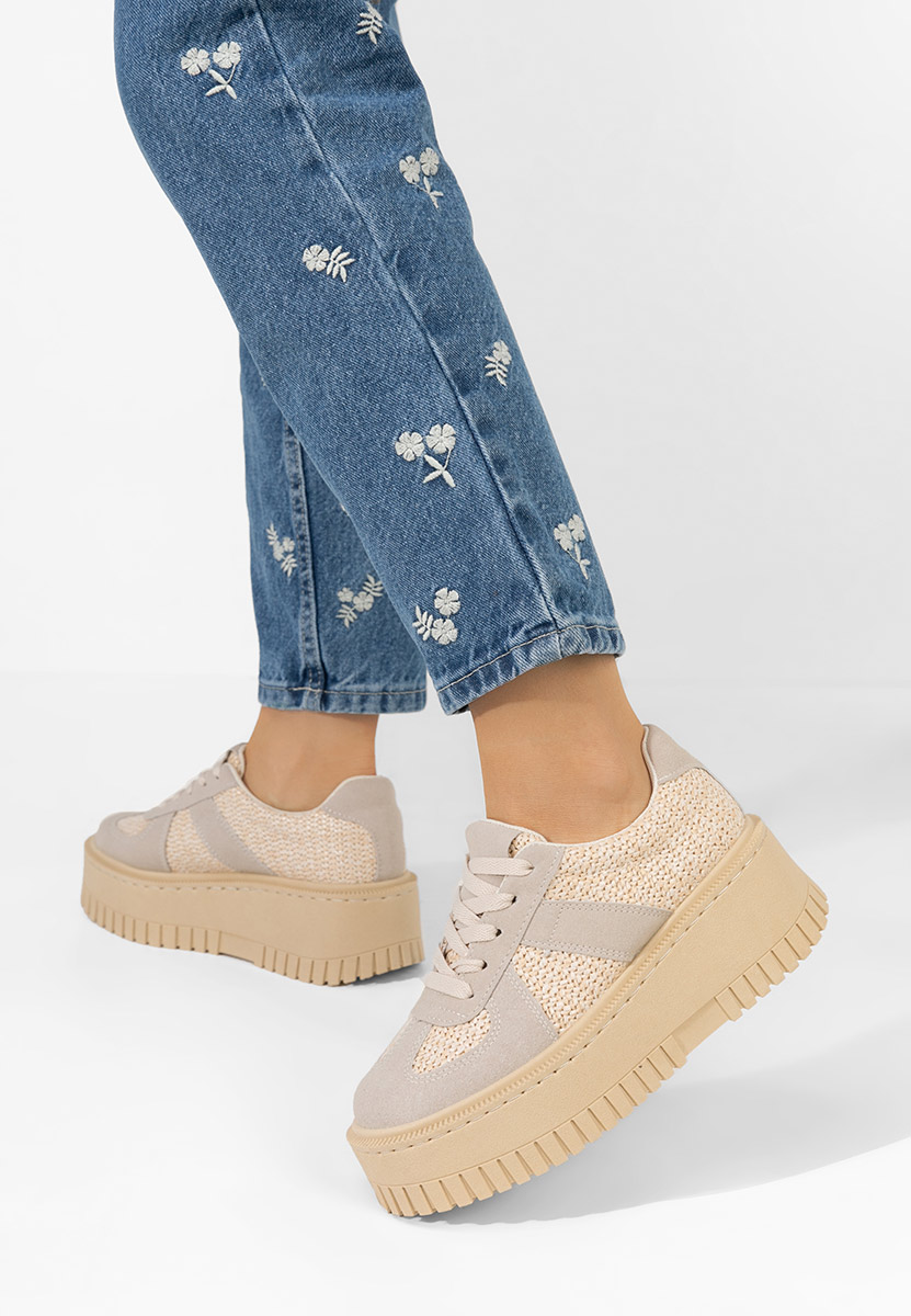 Béžové tenisky na platforme Michele