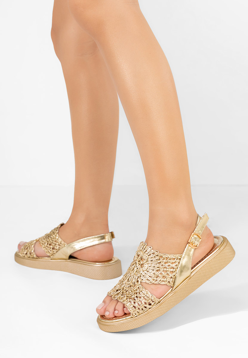 Zlaté dámske nízke sandále Nichelle