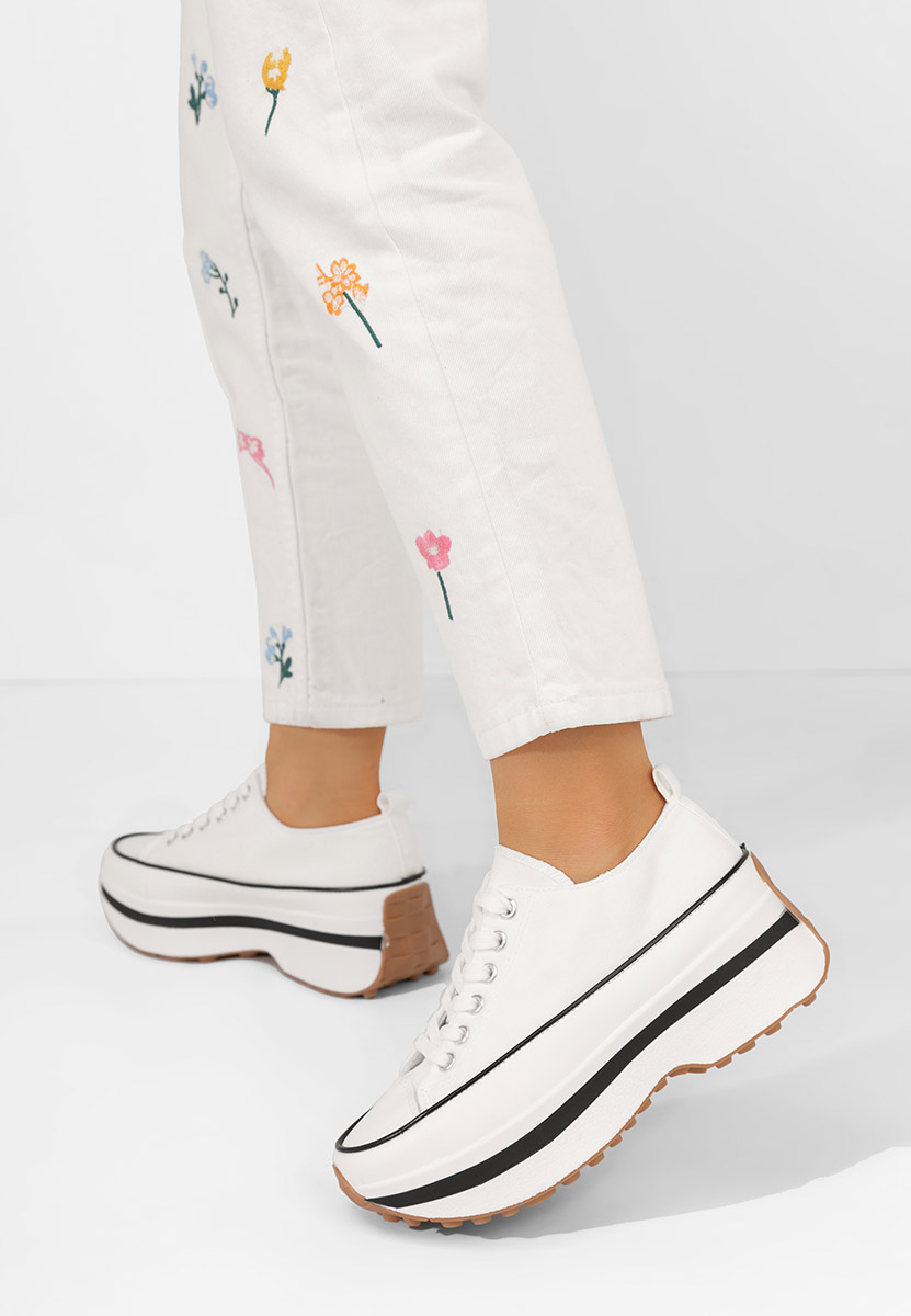 Biele tenisky na platforme Cathleen