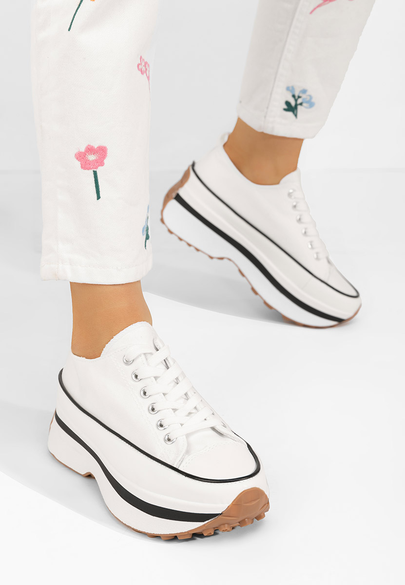 Biele tenisky na platforme Cathleen