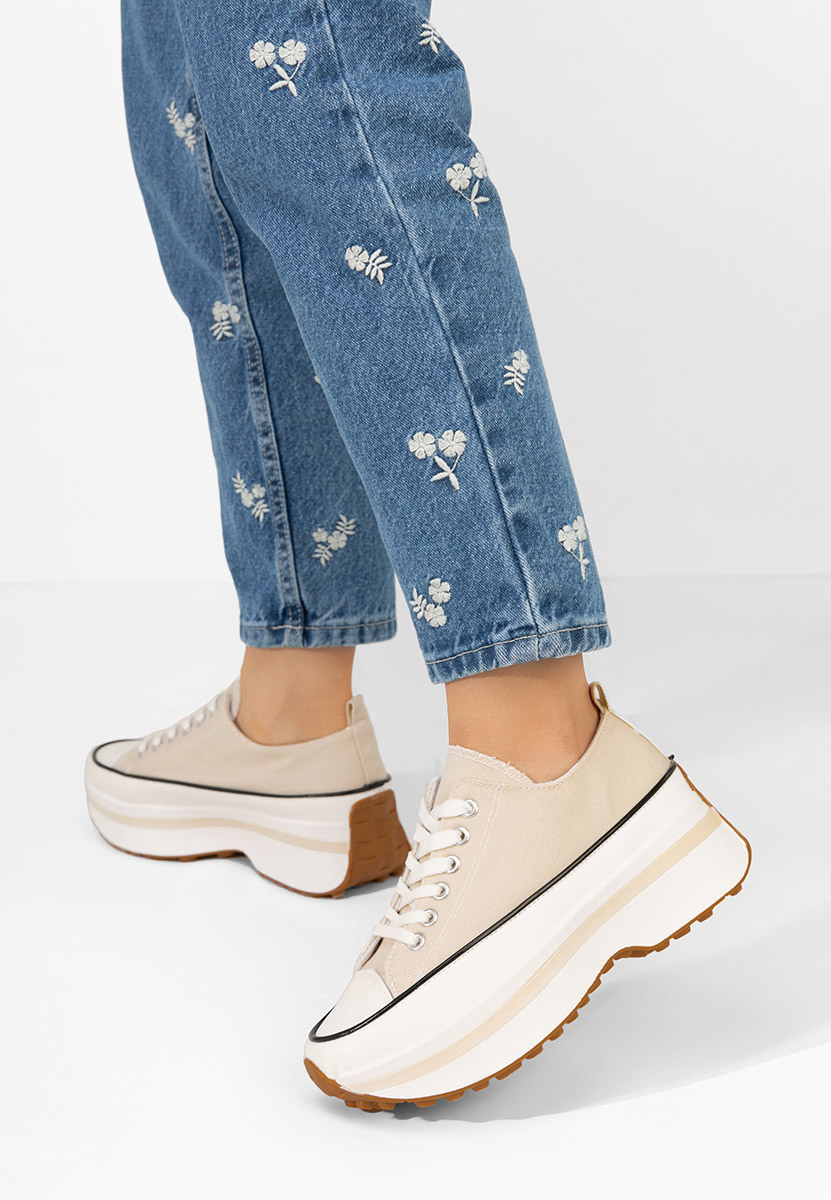 Béžové tenisky na platforme Cathleen