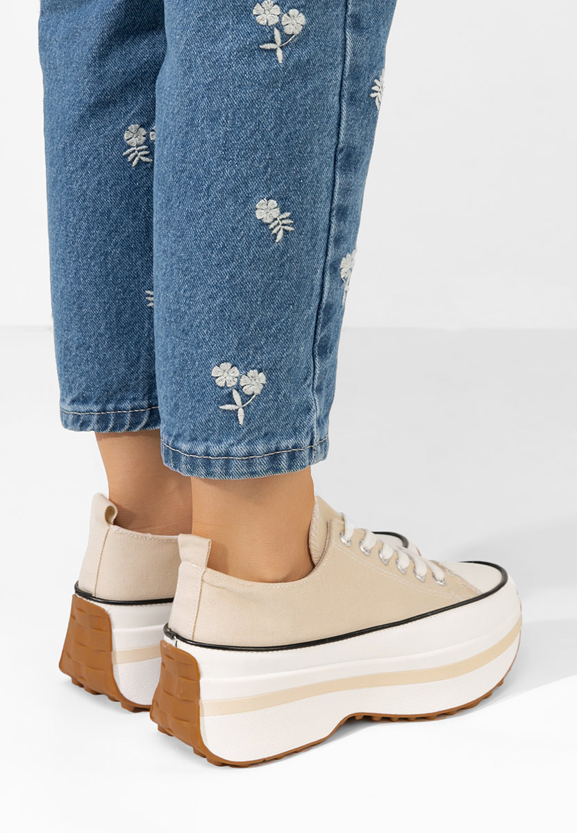 Béžové tenisky na platforme Cathleen