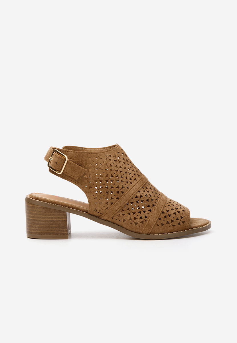 Khaki sandale na nizkom opatku Skarlet