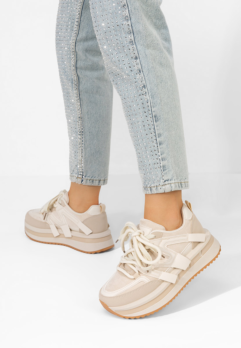 Béžové tenisky na platforme Pannyssa