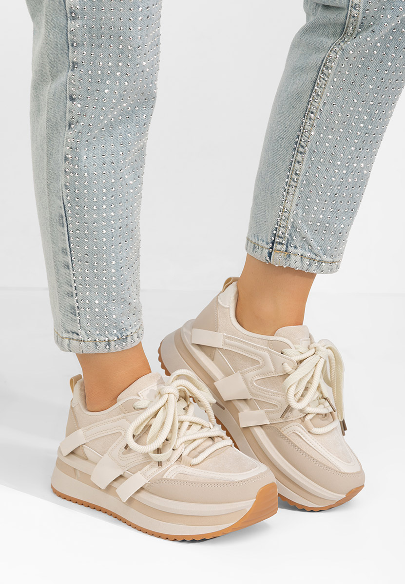 Béžové tenisky na platforme Pannyssa