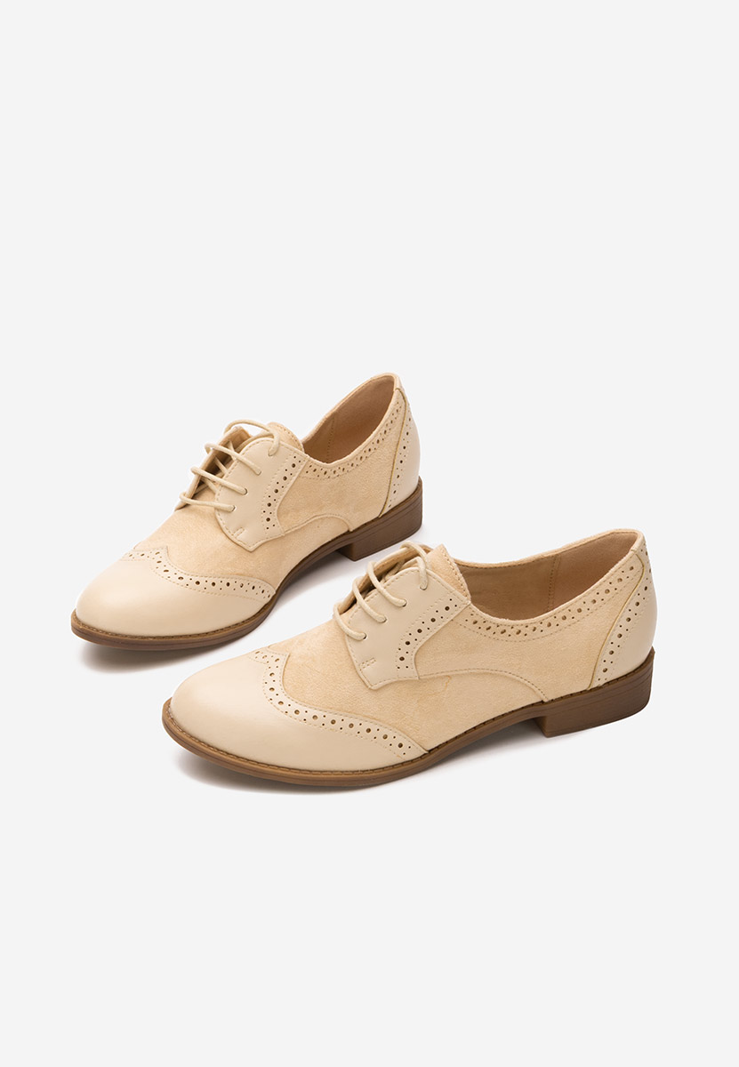 Béžové poltopánky brogue dámske Aleena