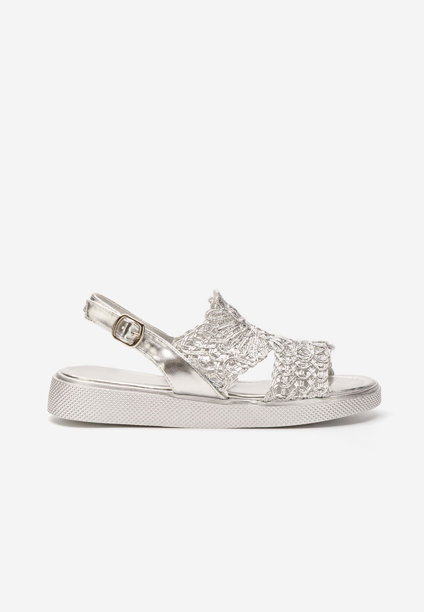 Strieborné dámske nízke sandále Nichelle