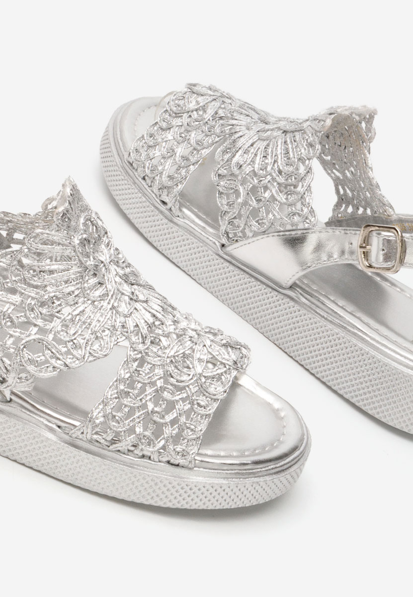 Strieborné dámske nízke sandále Nichelle