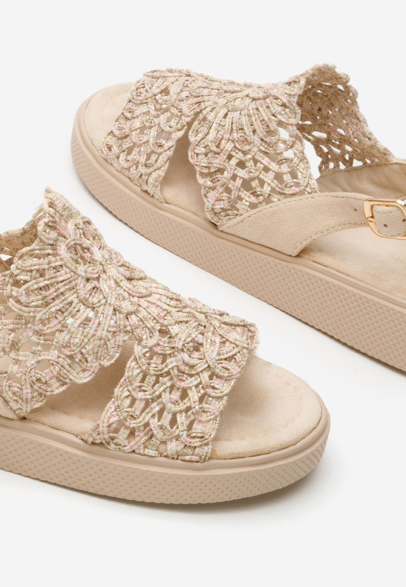 Béžové dámske nízke sandále Nichelle