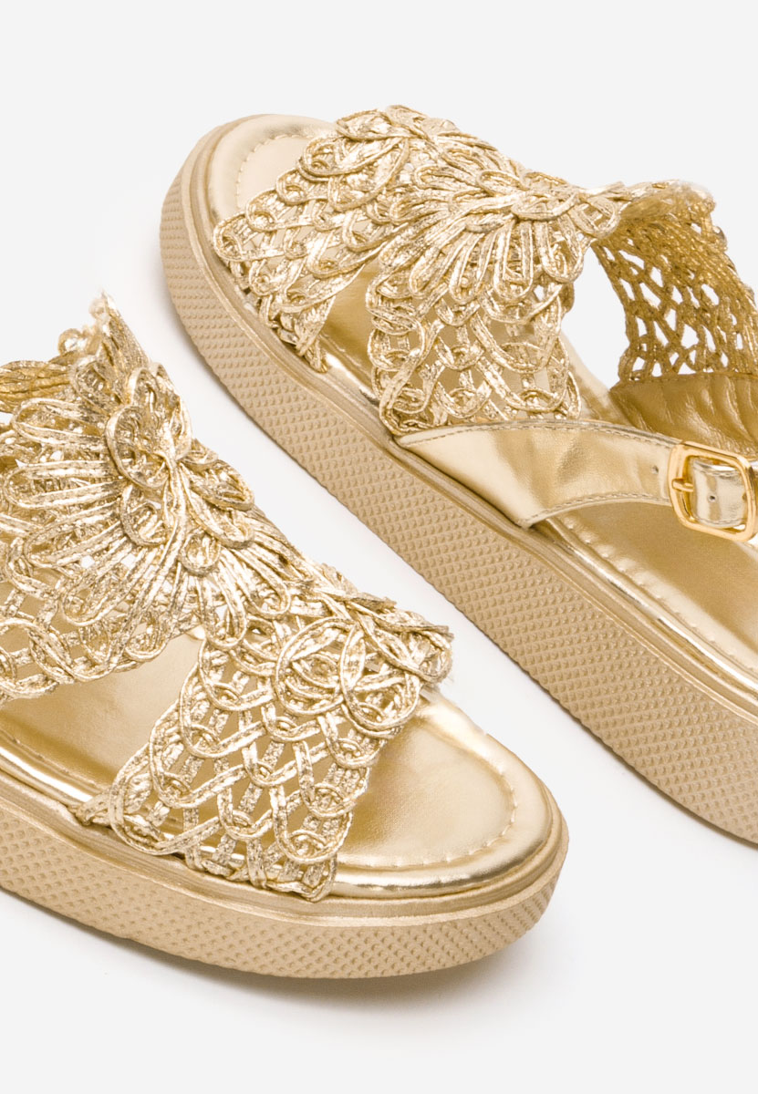 Zlaté dámske nízke sandále Nichelle