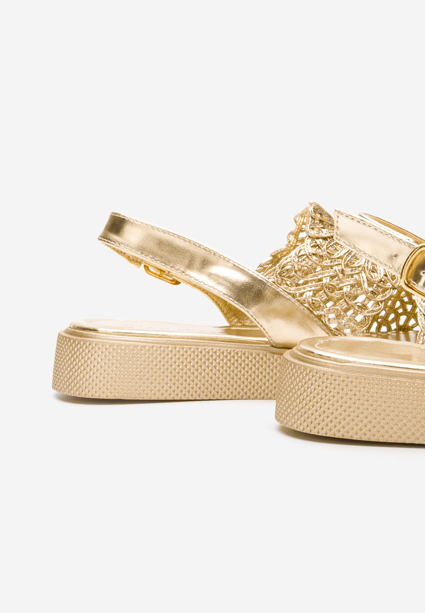 Zlaté dámske nízke sandále Nichelle