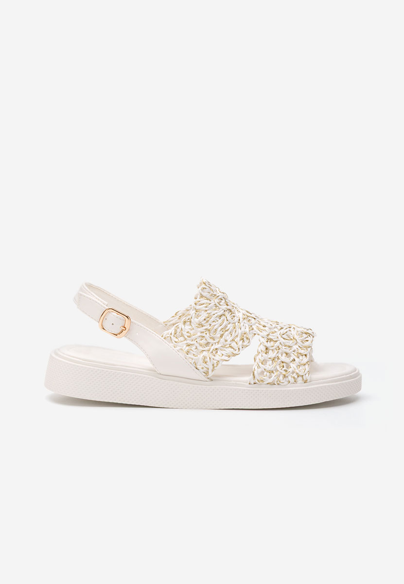 Biele dámske nízke sandále Nichelle