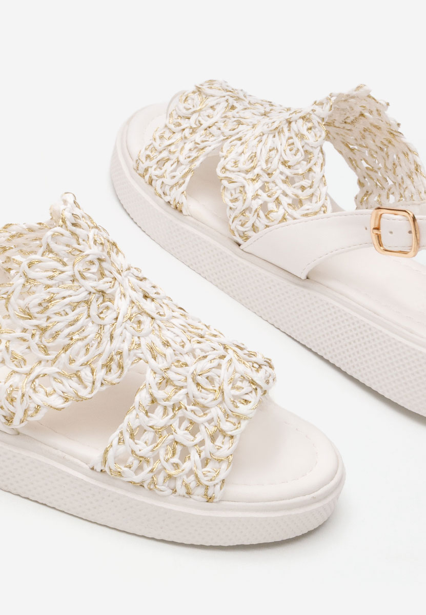 Biele dámske nízke sandále Nichelle