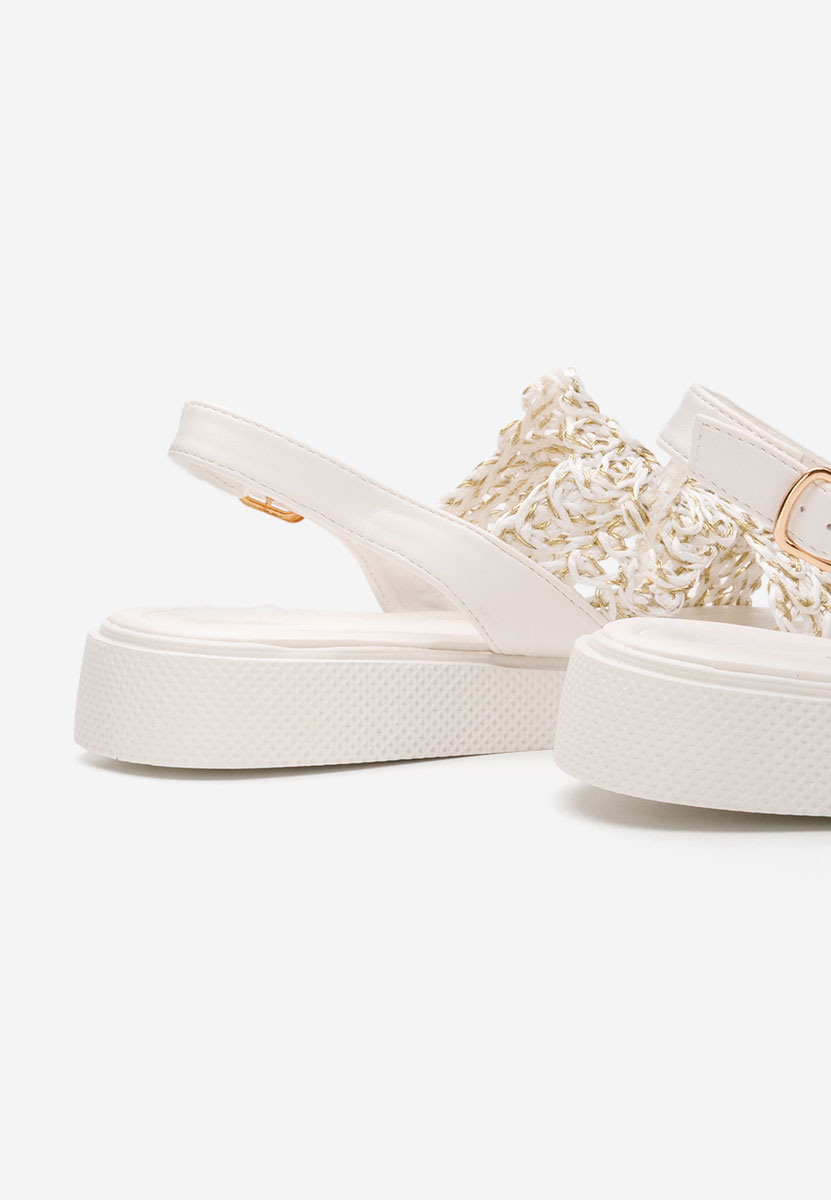 Biele dámske nízke sandále Nichelle