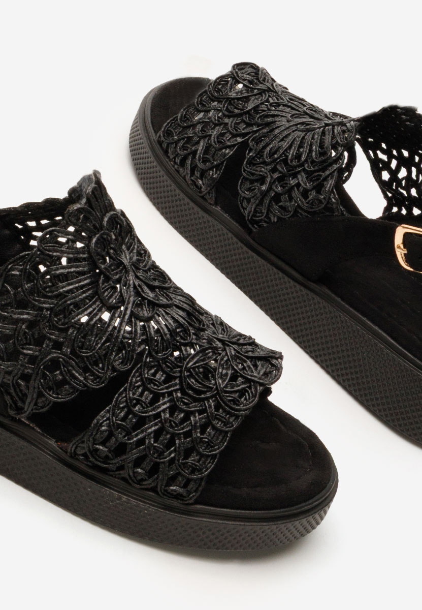 Čierne dámske nízke sandále Nichelle