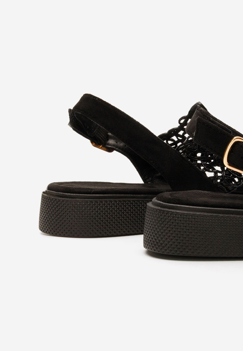 Čierne dámske nízke sandále Nichelle