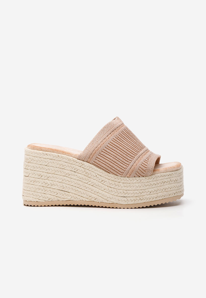 Khaki šlapky na platforme Yessenia