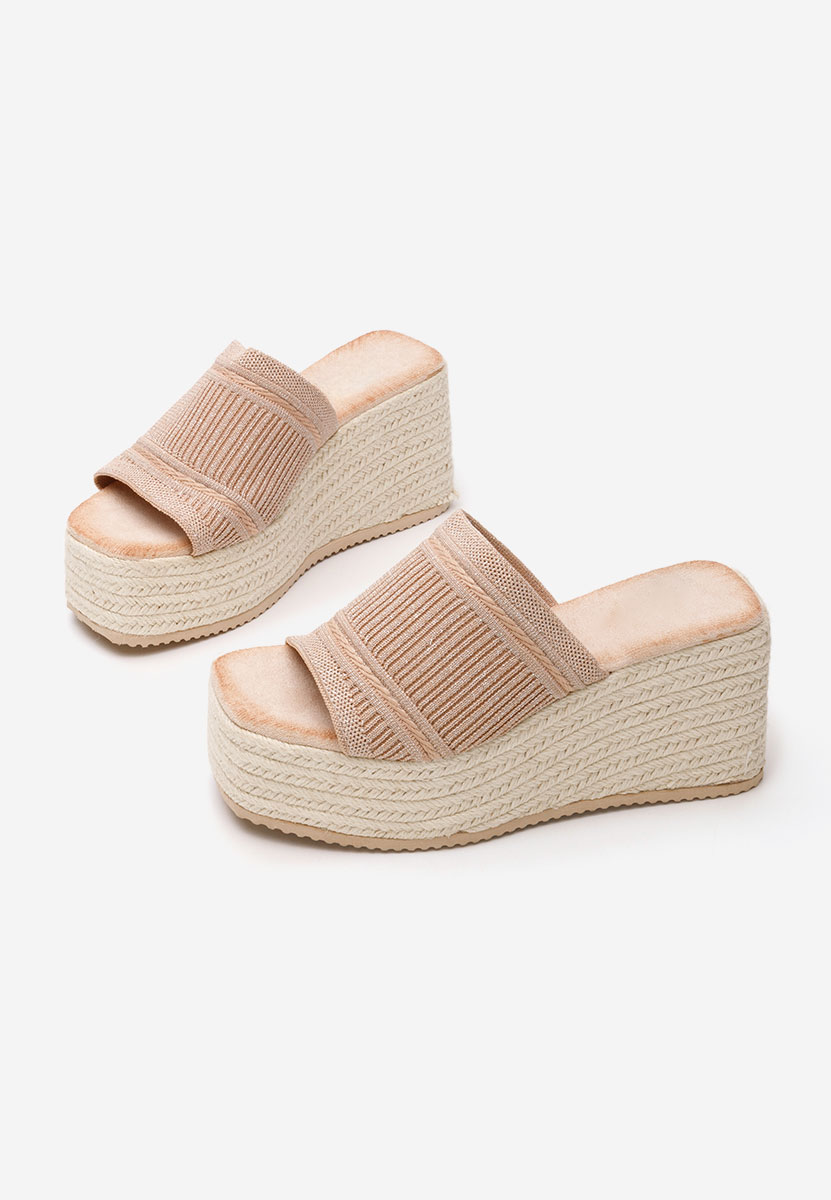 Khaki šlapky na platforme Yessenia