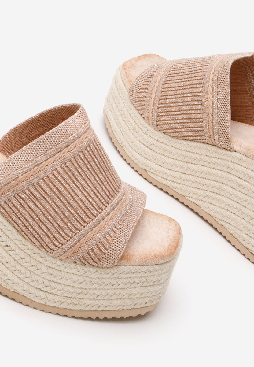 Khaki šlapky na platforme Yessenia