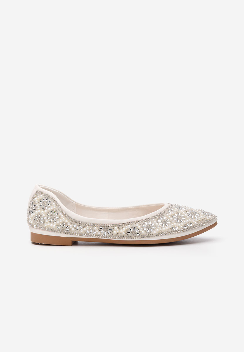 Biele elegantne balerinky Rufina