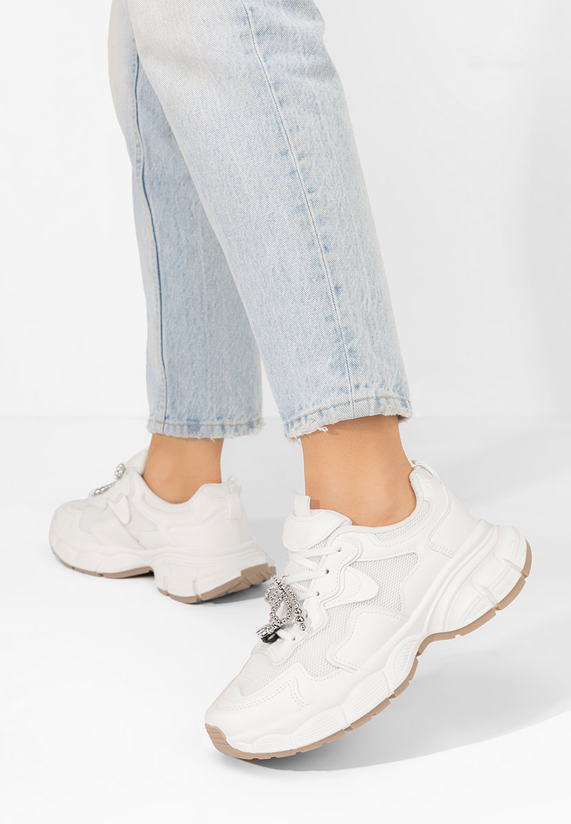 Biele dámske tenisky na platforme Jasmyne