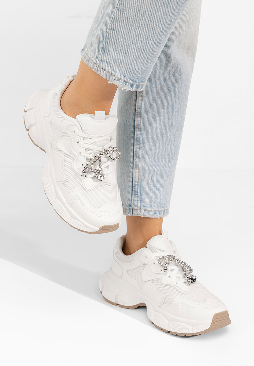 Biele dámske tenisky na platforme Jasmyne